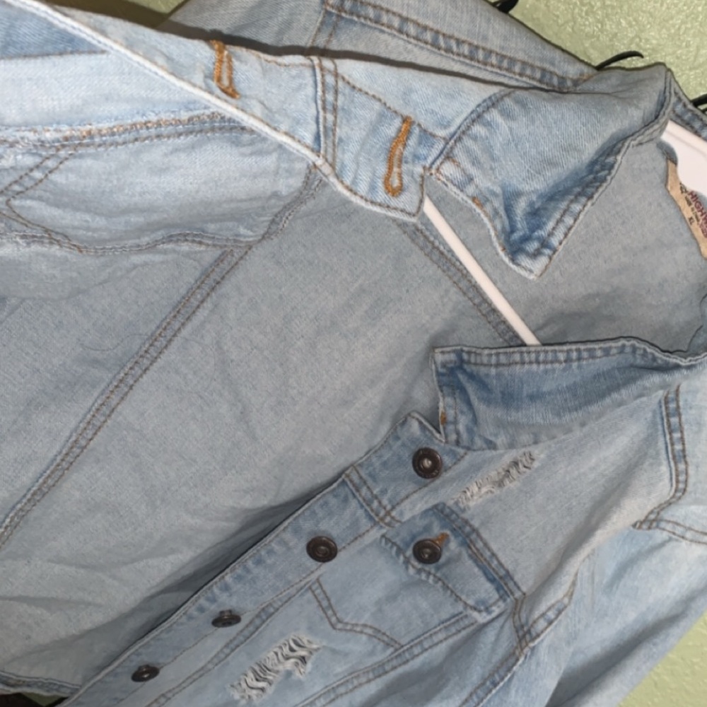 distressed jean jacket